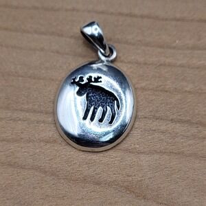Sterling Silver 925 Moose Pendant